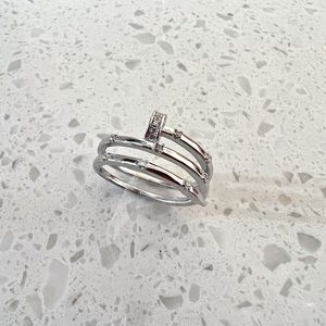 3 row sterling silver ring